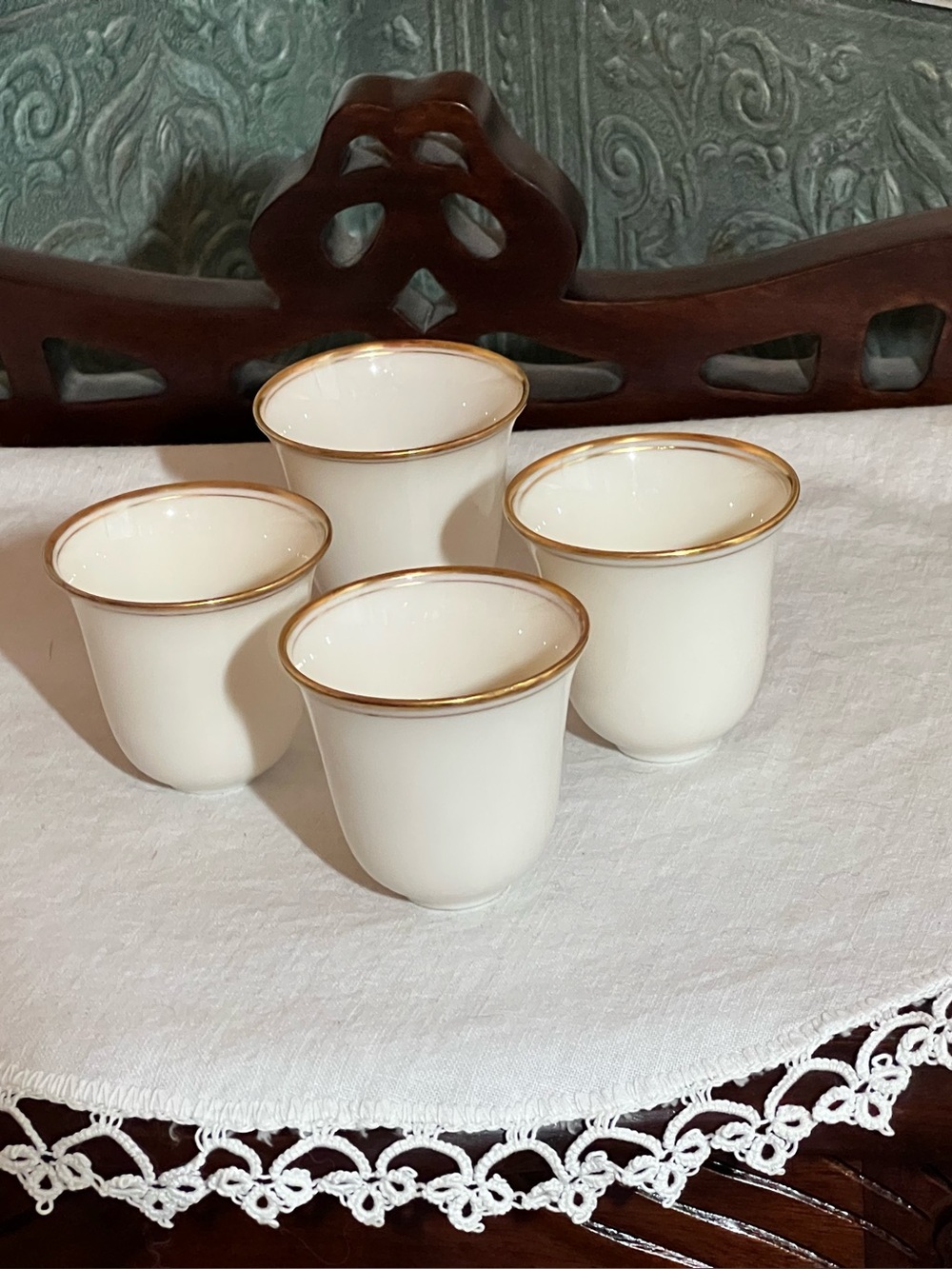 Vintage 1925 LENOX FINE PORCELAIN DEMITASSE INSERT CUPS, pattern L-86